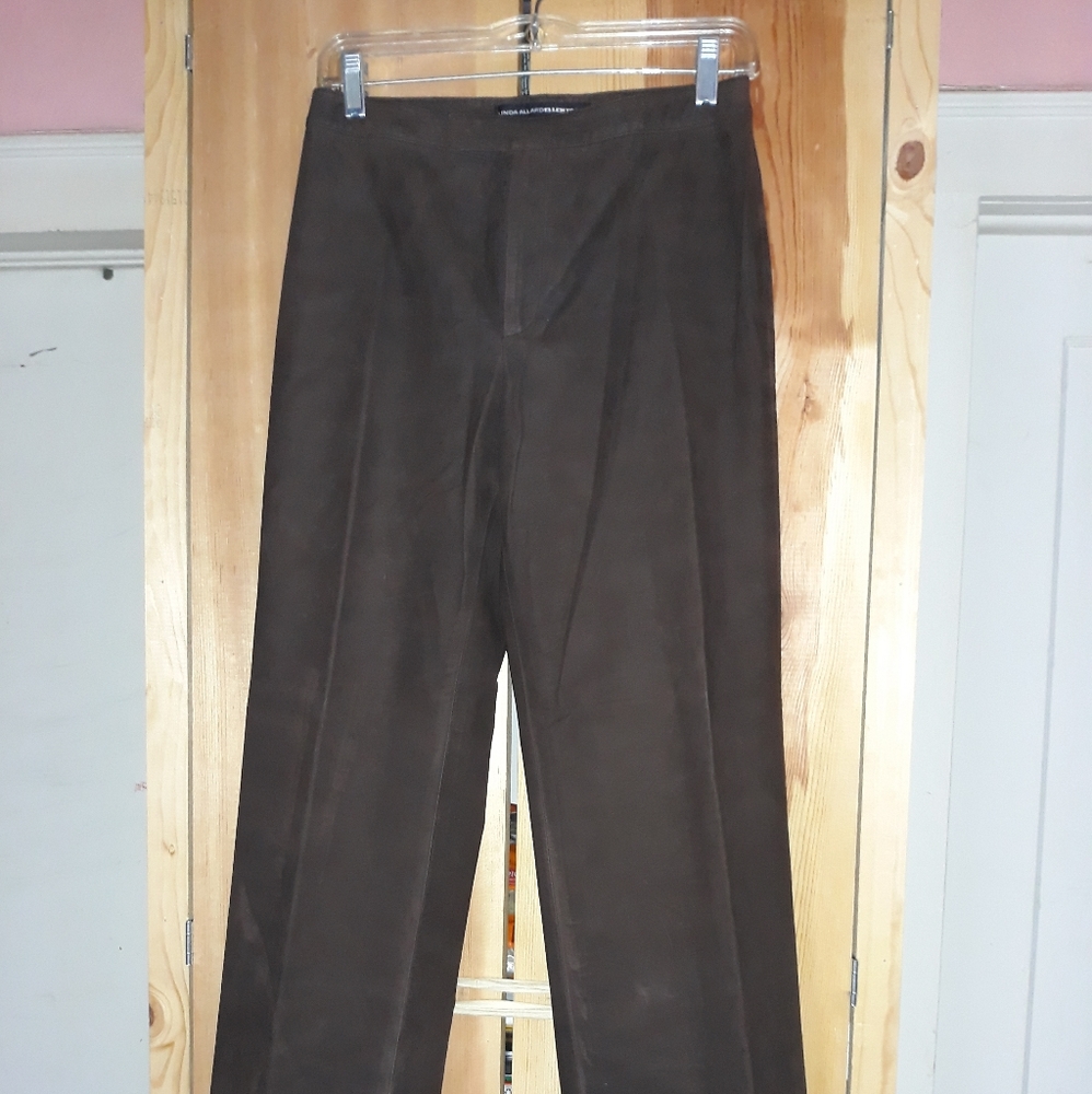 Linda Allard/ Ellen Tracy. Brown leather trousers